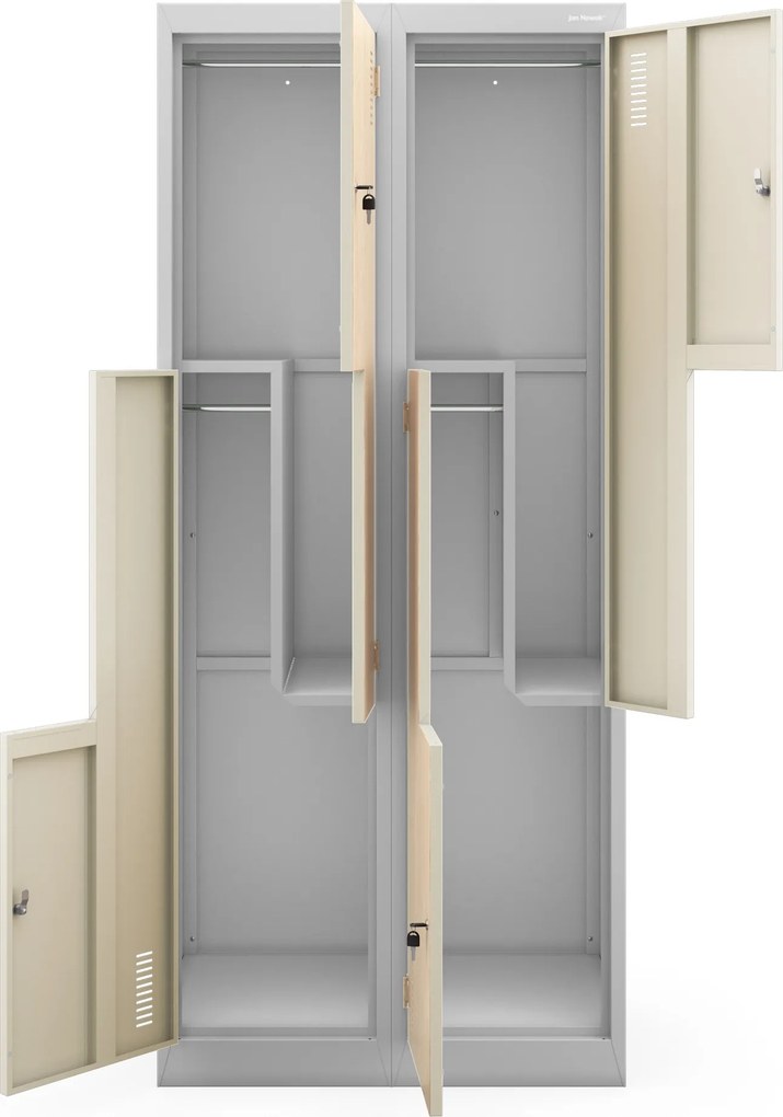 Šatníková skriňa typu L sivá / dub sonoma: Eco Design JULIA, 800 x 1850 x 450 mm