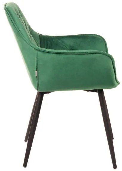 Stolička CHERRY zamatová zelená ALL 999172