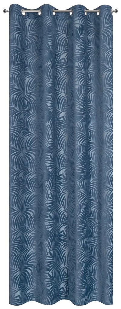 ZÁVES NA KRÚŽKOCH LIVIA 140X250 CM TMAVOMODRÁ