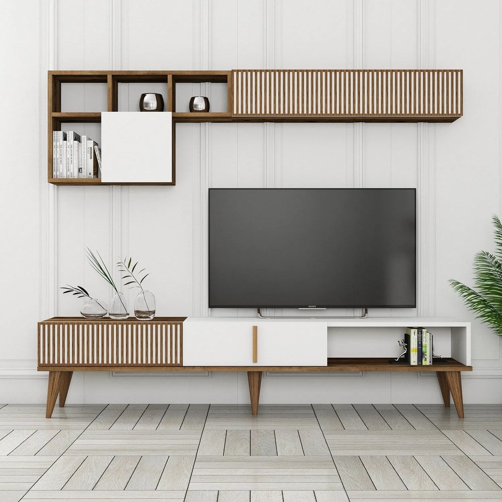 TV skrinka Milan TV - Walnut, White