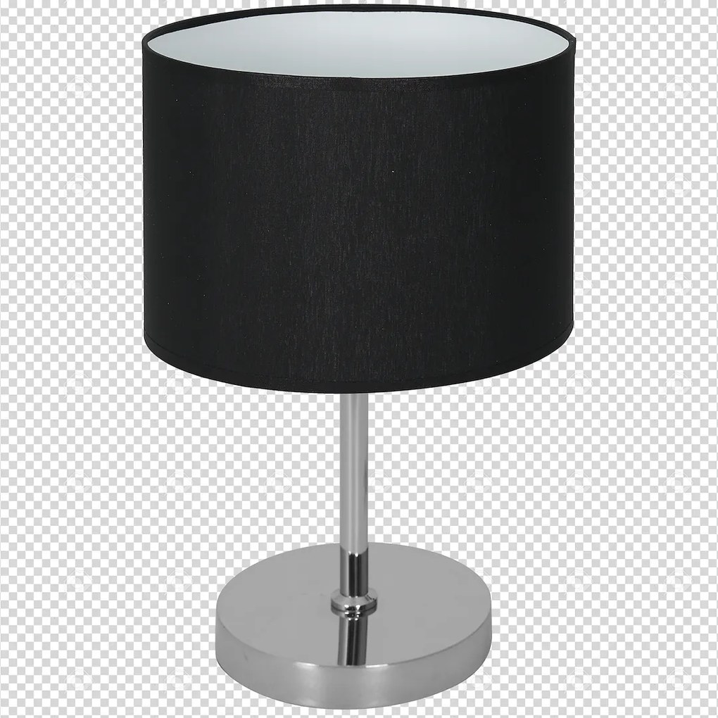 Stolná lampa Casino, 1x čierne textilné tienidlo, ch