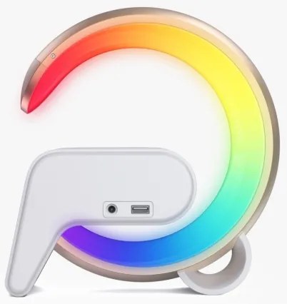 Immax 08986L-LED RGB Stmievateľná lampa s budíkom a Qi nabíjaním 30W/230V zlatá