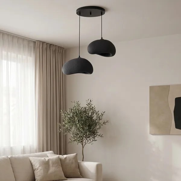 Brilagi - Závesné svietidlo na lanku WABI SABI 2xE27/40W/230V pr. 60 cm čierne