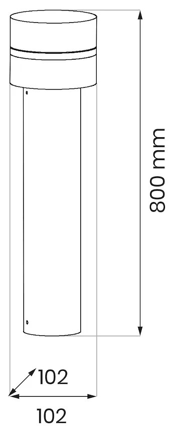 Ecolamp Exteriérové svietidlo Mia, 1x plastové/čierne kovové tienidlo, (80 cm)