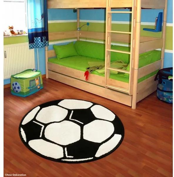 MAXMAX Detský koberec DESIGN Velours Futbal - guľatý