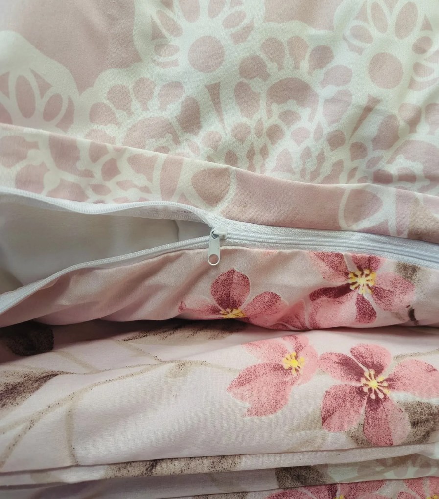 Obliečky bavlnené Laura Ružová 200x140cm+90x70cm TiaHome