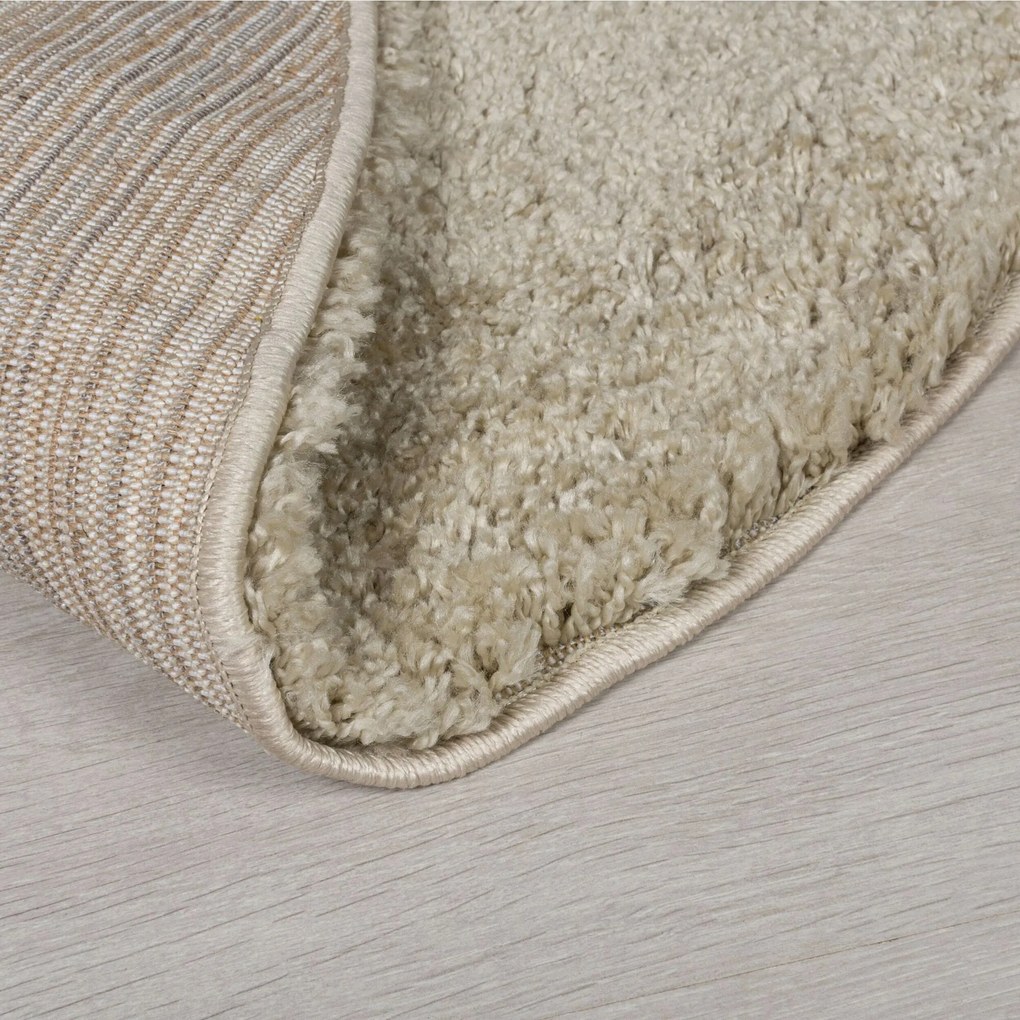 Flair Rugs, Kusový koberec Shaggy Teddy Natural kruh, 133x133 (priemer) kruh, béžová, detská izba