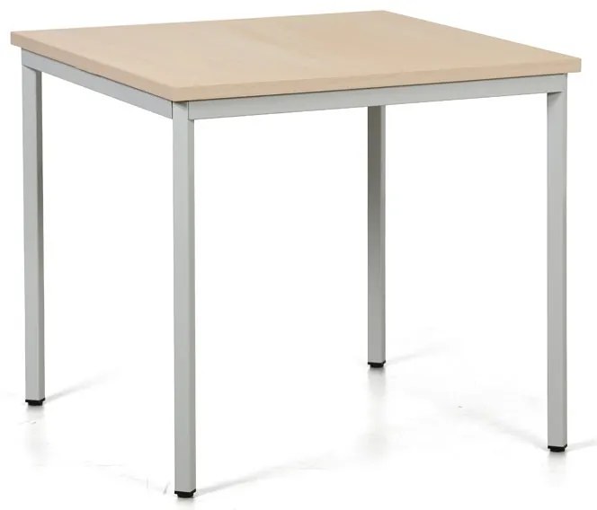 Jedálenský stôl TRIVIA, svetlo sivá konštrukcia, 800 x 800 mm, orech