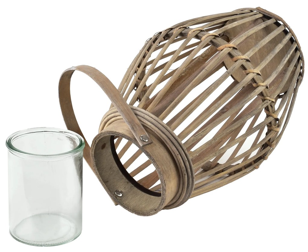 Proutěná lucerna LUCIE Grey 19x28 cm šedá