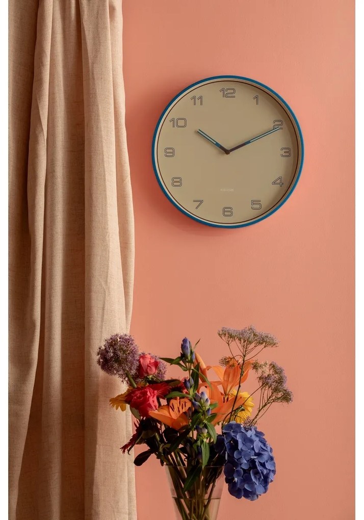 Dizajnové nástenné hodiny Karlsson 6013BB modré,priemer 40 cm