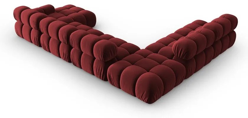 Červená zamatová pohovka 379 cm Bellis – Micadoni Home