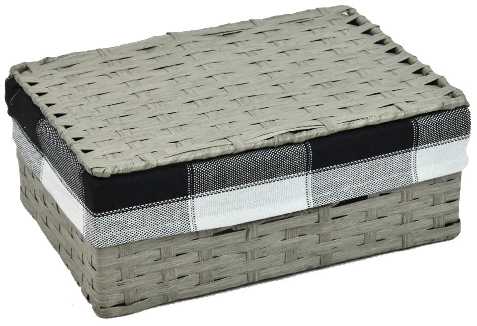 Úložný box s víkem šedý Rozměry (cm): 30x21, v. 11
