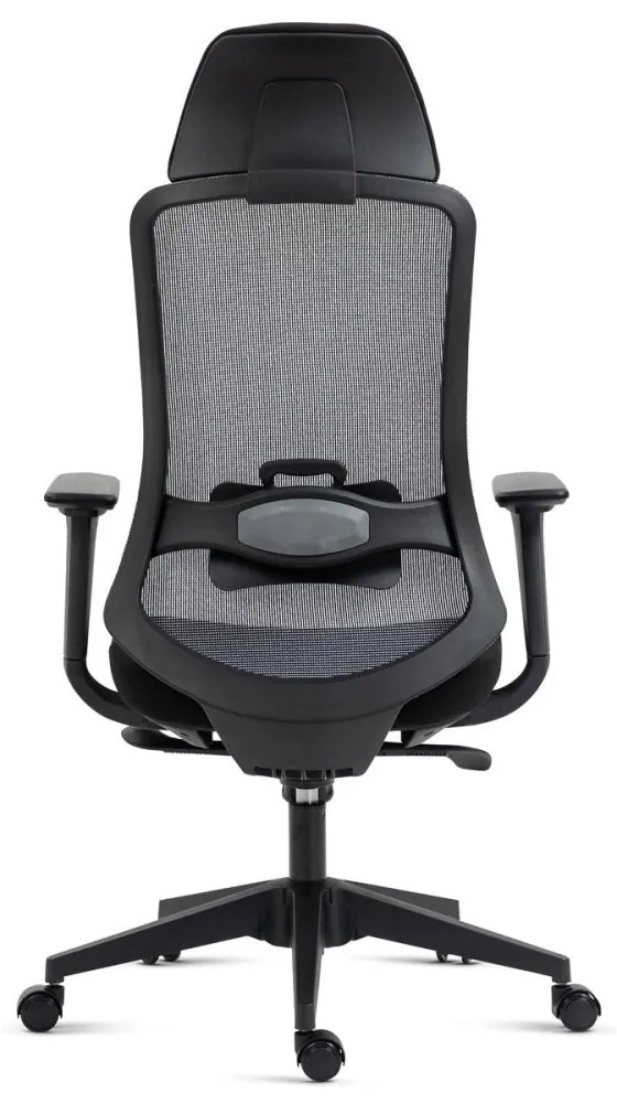 Kancelárska ergonomická stolička BULMA — sieťovina / látka, čierna