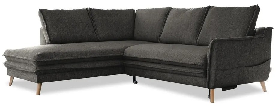Tmavosivá rozkladacia rohová pohovka (ľavý roh) Charming Charlie – Miuform