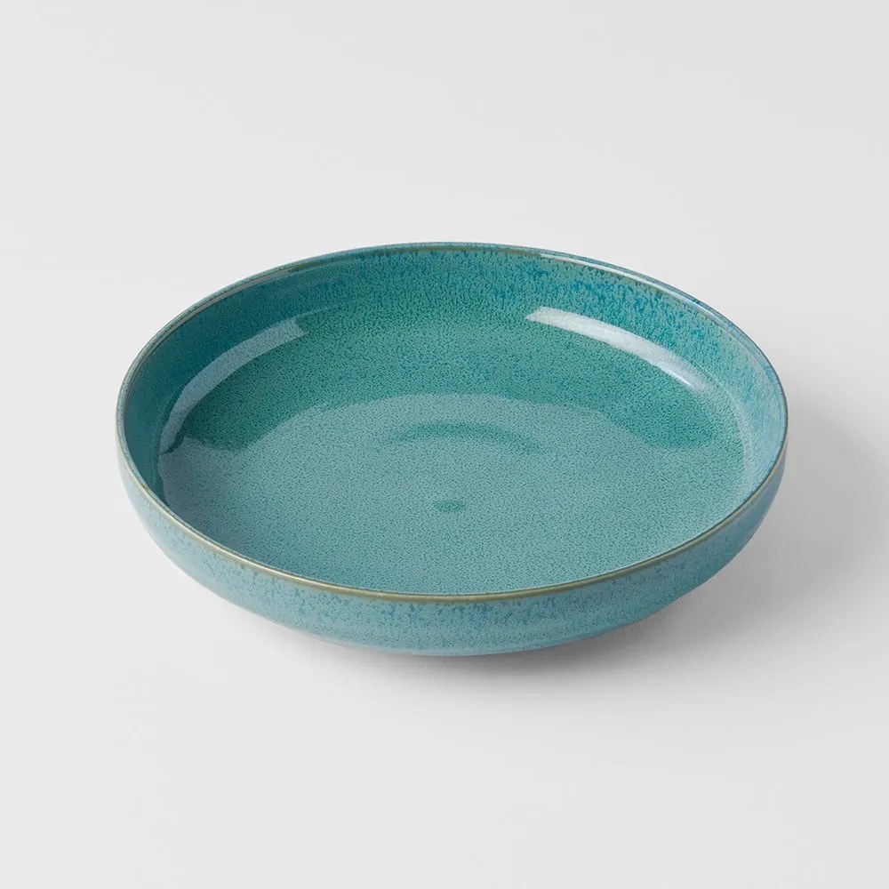 Tyrkysovomodrý hlboký keramický tanier ø 20 cm Peacock – MIJ