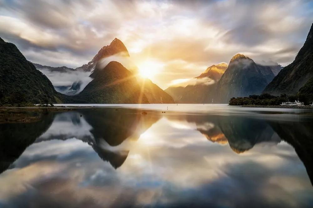 Samolepiaca fototapeta východ slnka na Novom Zélande - 150x100