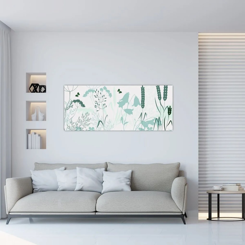 Obraz - Lúka vektor (120x50 cm)