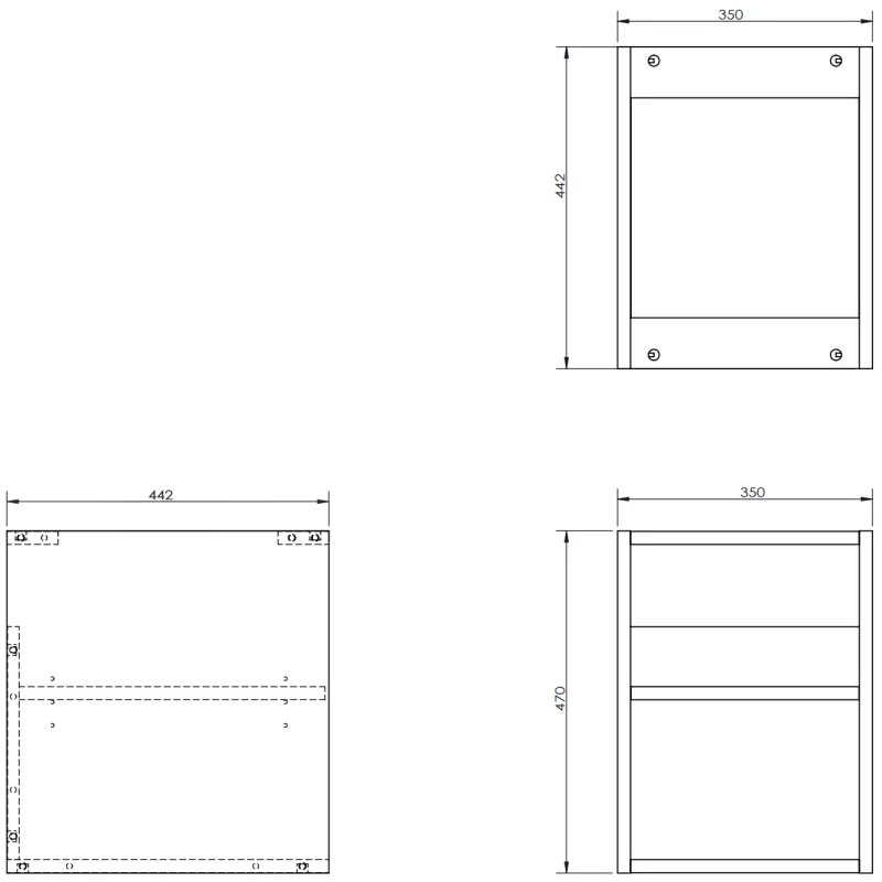 Mexen Box-A, otvorená skrinka s policou 35 cm, biela matná, 91AX2-0350-470-0-01