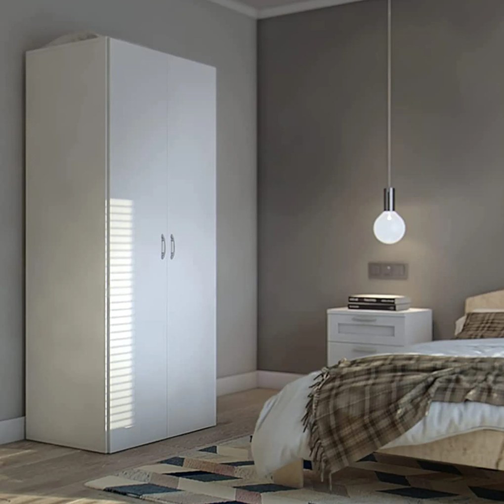 Sconto Šatníková skriňa SEBA 2 biela