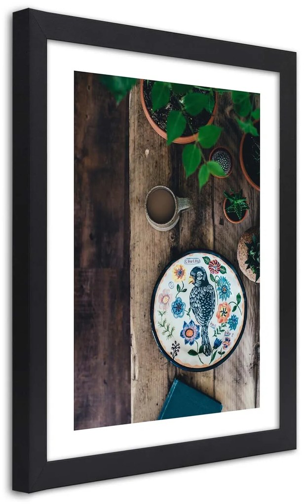 Gario Plagát Vyšívaný vták Farba rámu: Bez rámu, Rozmery: 30 x 45 cm