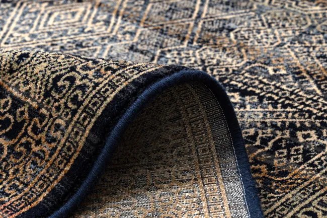 Koberec KESHAN, strapce 1251/53511 zlatý / modrý