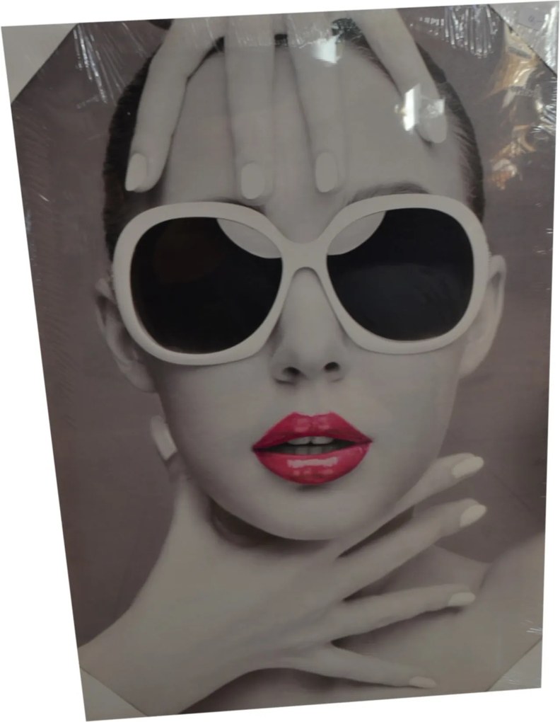 Obraz žena - okuliare biele 2. 50x70cm