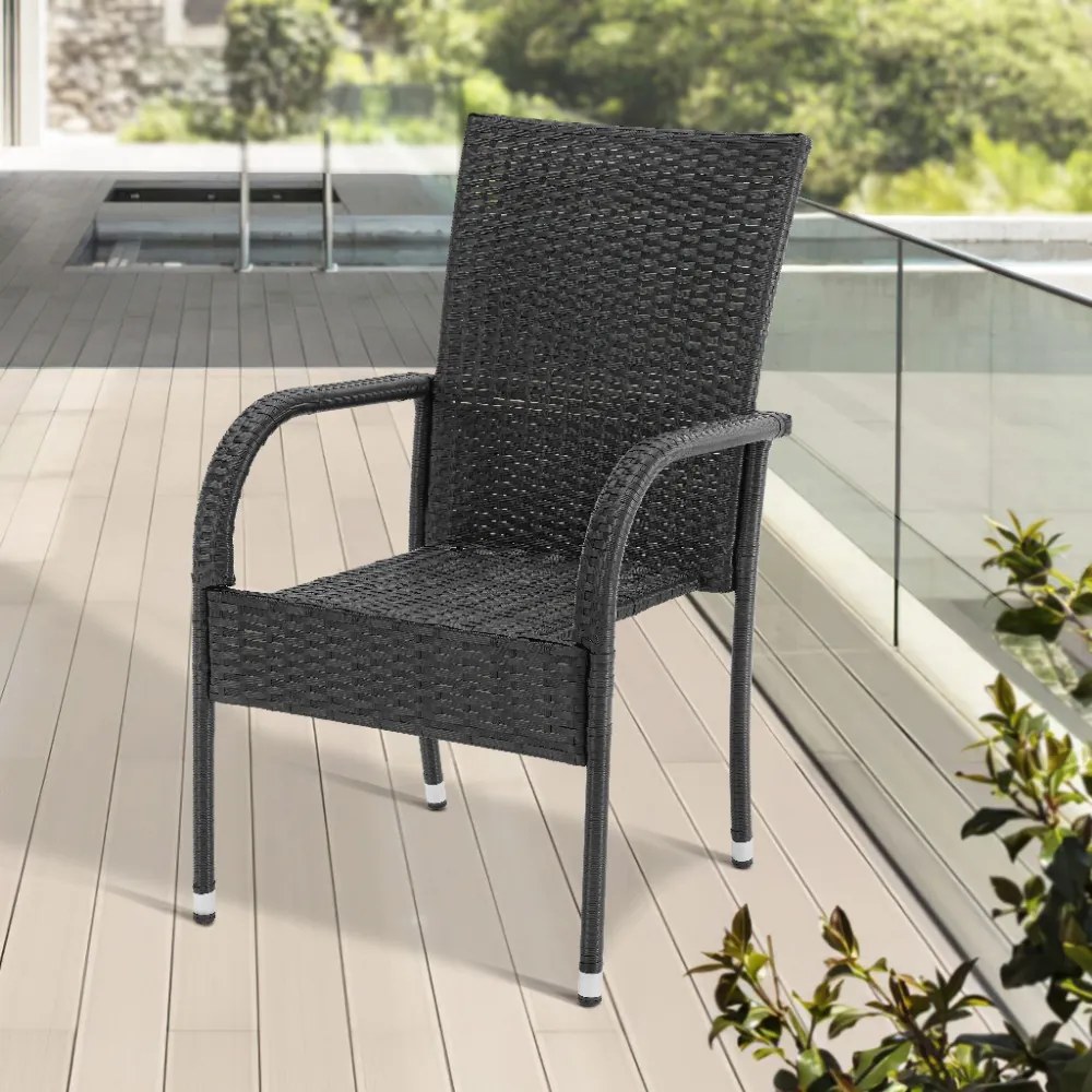 Súprava dvoch ratanových kresiel BestBerg Hayti BBRF-1778BL / 2 ks / čierna