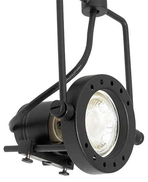Priemyselný koľajnicový systém s 3 reflektormi 1-fázový čierny - Suplux