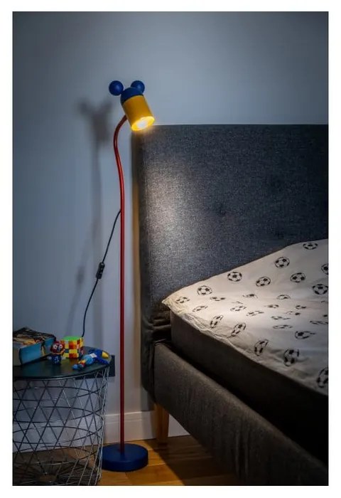Modrá stojacia lampa s kovovým tienidlom (výška 133,5 cm) Mouse – GTV