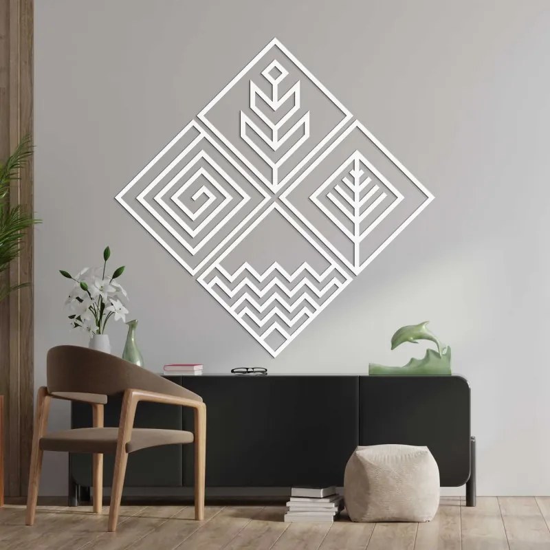 Drevený Obraz na stenu 4 diely geometria | SENTOP HDF0397-A-B-C