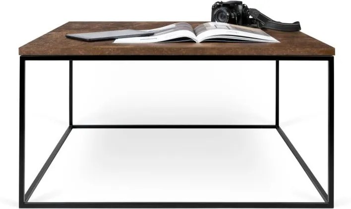 Hnedý konferenčný stolík s čiernymi nohami TemaHome Gleam, 75 cm