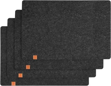 Súprava prestierania (4 ks) LifeStyle 30x45 cm, čierna%