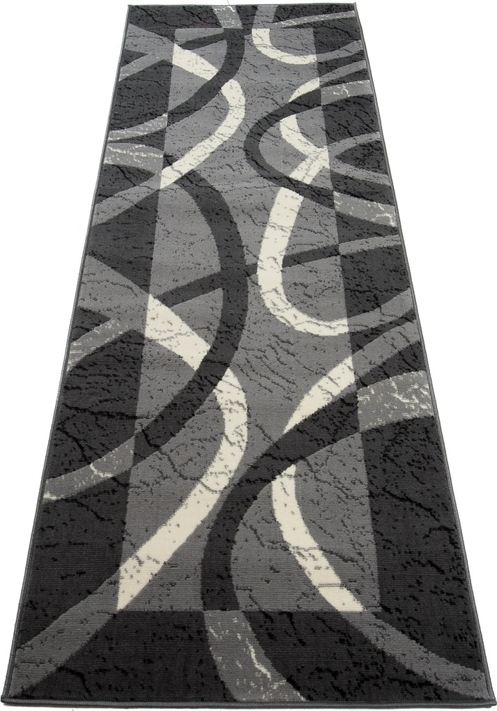 TA Koberec 3707A TMAVO SIVÁ LACNÁ PP CRM Rozmer: 80x250 cm