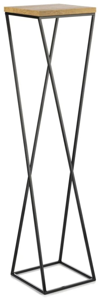 Kvetinový stojan LOFT I 100 cm čierny/dub lancelot
