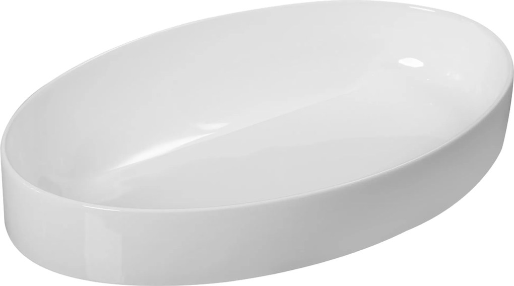 Invena Elara, umývadlo na dosku 600x380x165 mm, biela lesklá, INV-CE-03-W60-Y