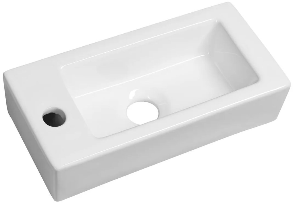 Sapho Sapho, ZOE keramické umývadlo 37x9x19 cm ľavé, biela, AR496