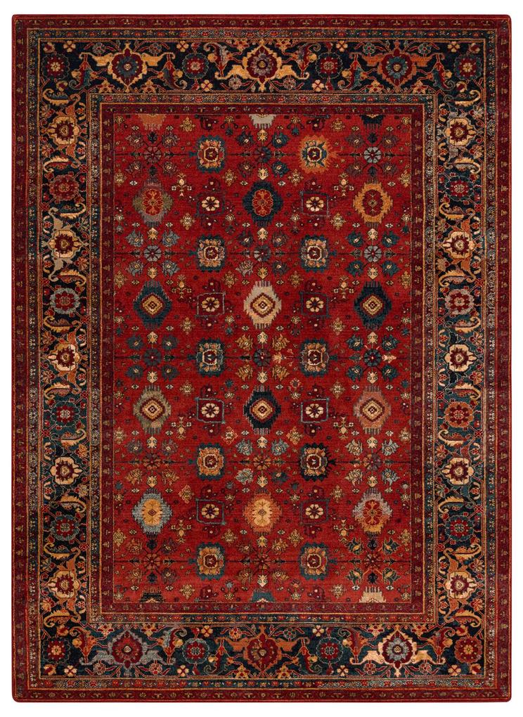 Vlnený koberec OMEGA PARILLO Rám, rubínovo - červený