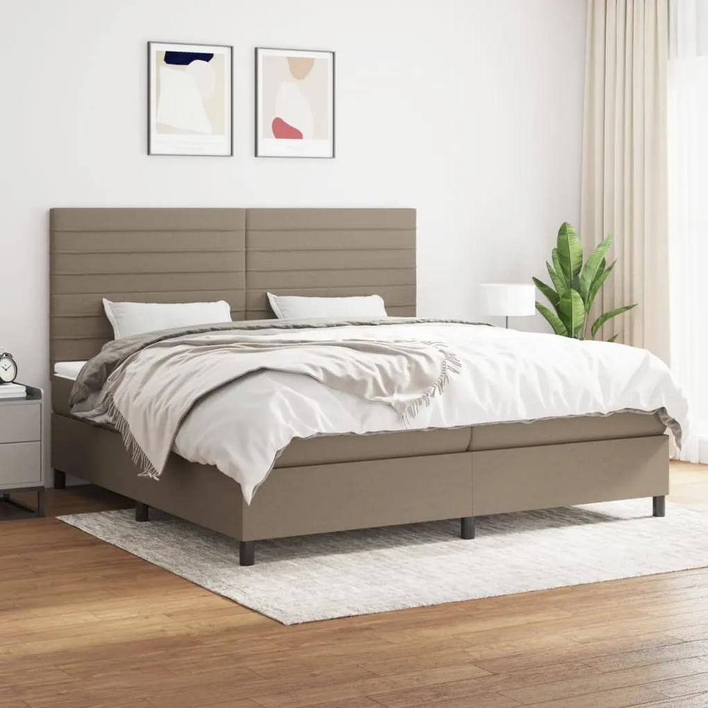 Boxspring posteľ s matracom sivohnedý 200x200 cm látka 3141885