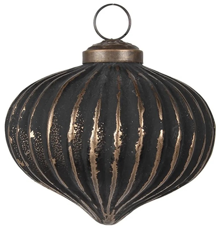 Zlatočierna sklenená vianočná ozdoba Aurora Noir - 8*8 cm