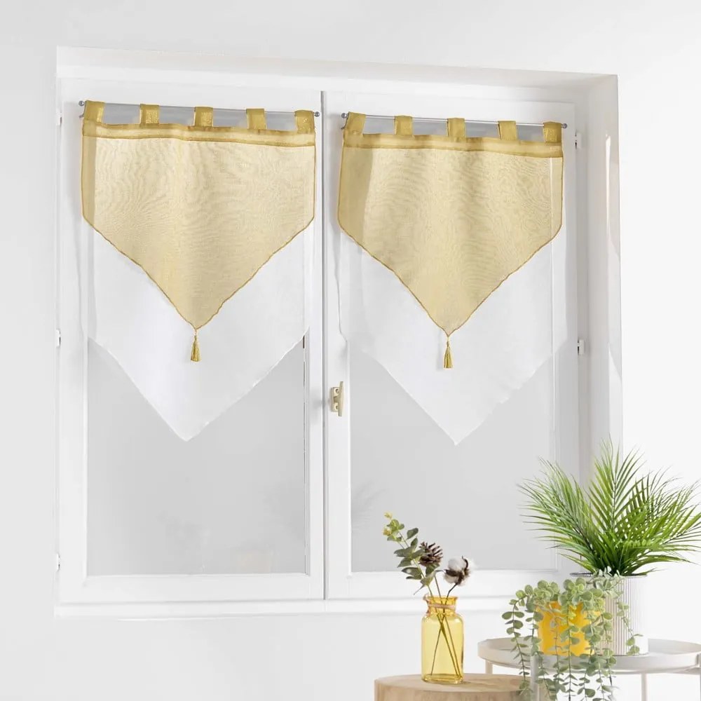 Žlto-biele záclony v súprave 2 ks 60x90 cm Duetto – douceur d'intérieur