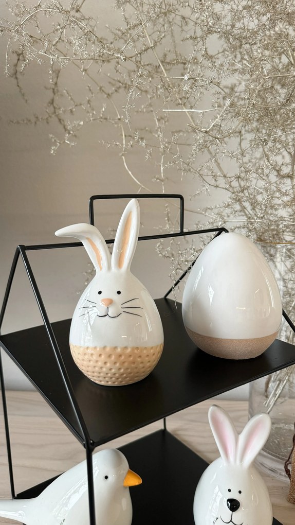 Biely keramický zajačik CERAMIC RABIT - rôzne varianty