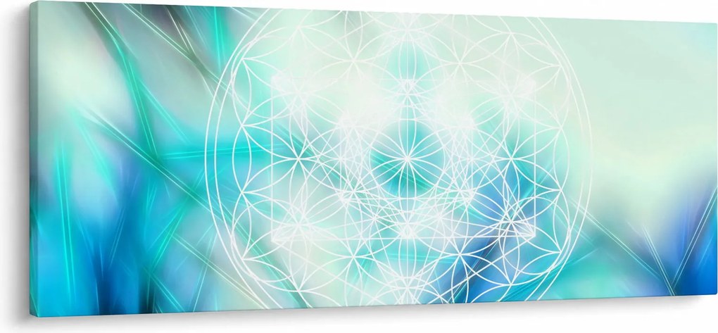 Obraz - Merkaba v tyrkysovom pozadí (120x50 cm)