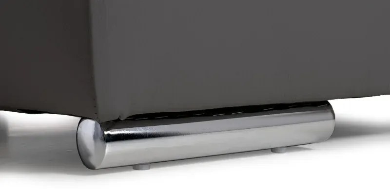 Kožený taburet LOREN II, sivá (madras - 128 grey)