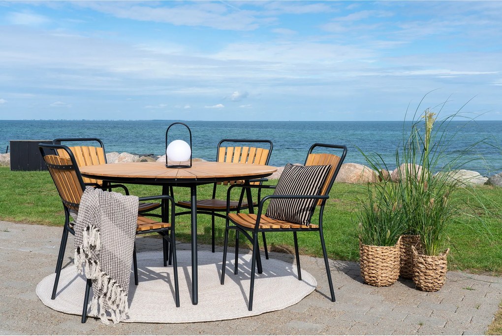 Záhradná stolička Canvoria 4 (prírodná + čierna). Akcia -9%. Vlastná spoľahlivá doprava až k Vám domov. 1146707