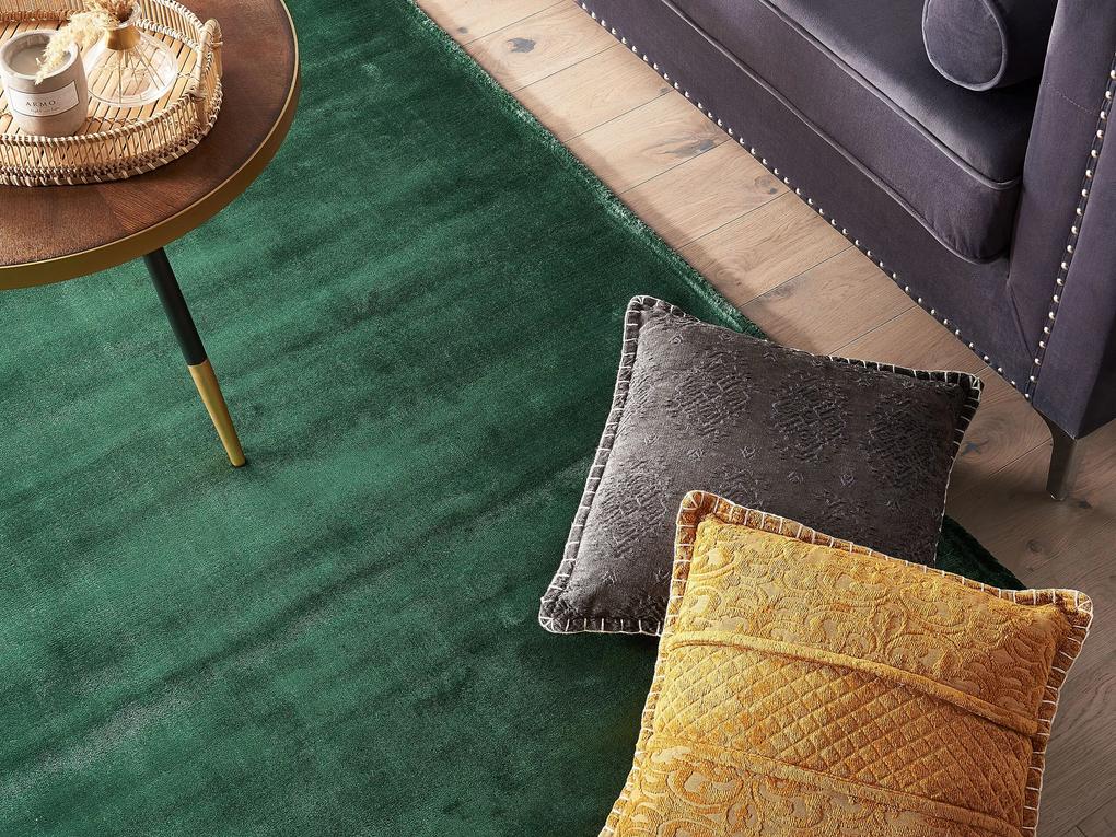 Viskózový koberec 160 x 230 cm tmavozelený GESI II Beliani