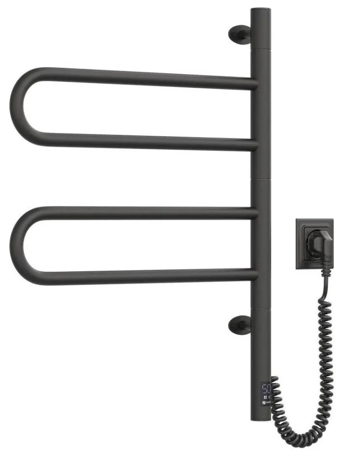 Elektrický otočný sušiak na uteráky FOUETTE 128W/230V 64,6 cm IP44 čierny