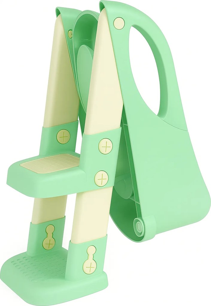 Detské schodíky 02 s nástavcom na WC zelené