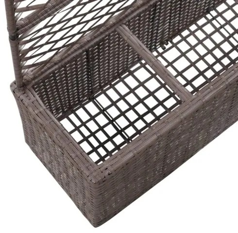 vidaXL Kvetináč s mriežkou, 3 nádoby 83x30x130 cm, polyratan, hnedý-