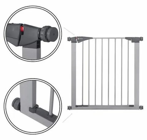 SPRINGOS Detská zábrana nastaviteľná 79-98 cm SPRINGOS BabyLock šedá