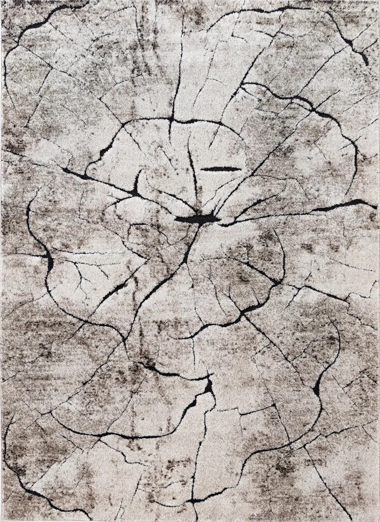 Oválny koberec Miami 129 BEIGE – béžový so vzorom Rozmer: 140x190 cm